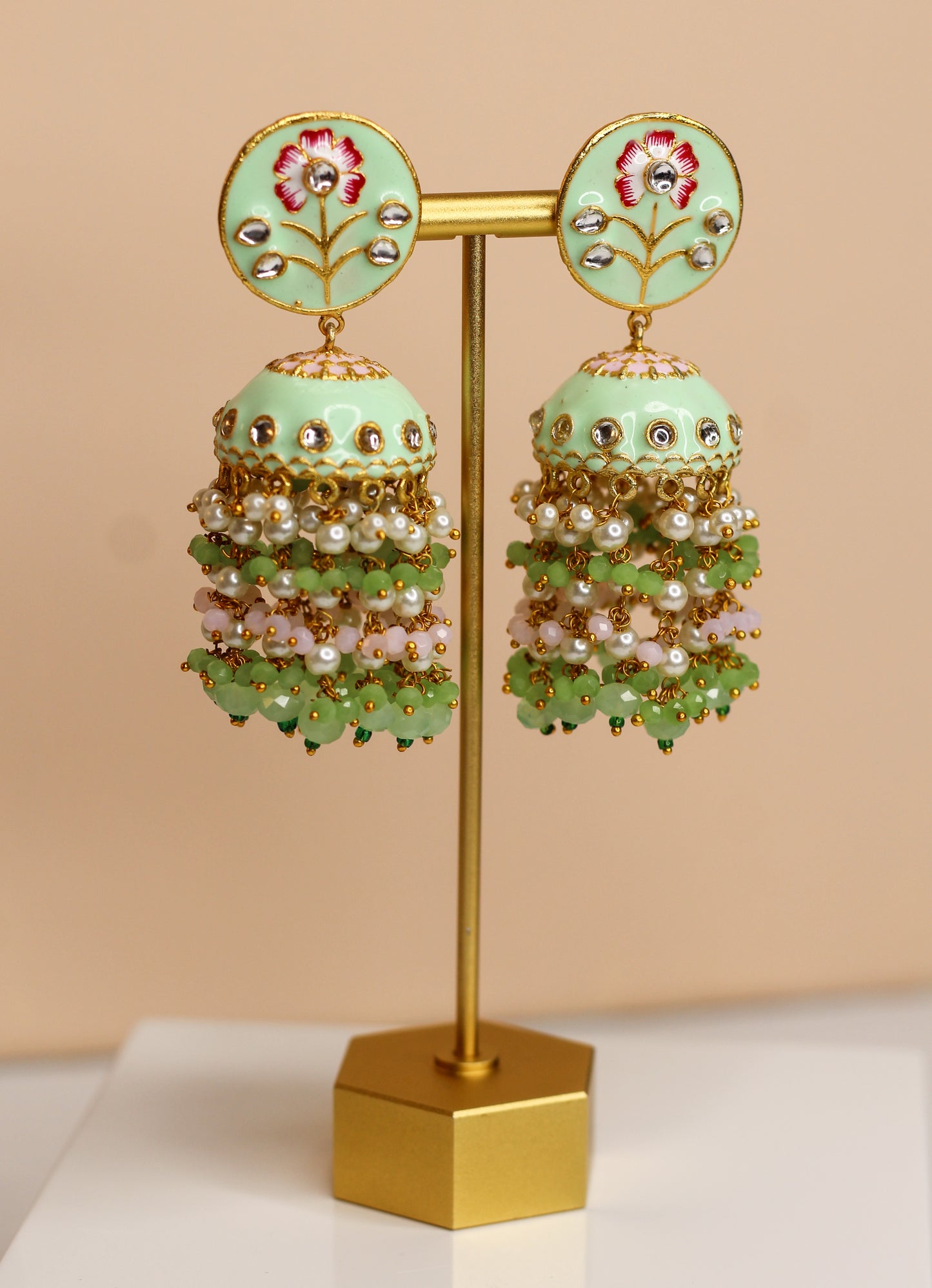 MEENAKARI BEADED JHUMKE