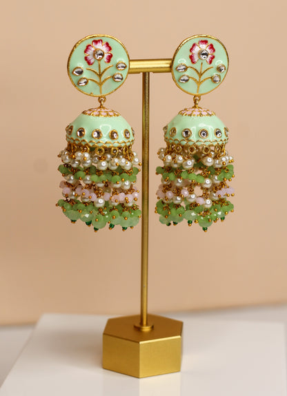 MEENAKARI BEADED JHUMKE