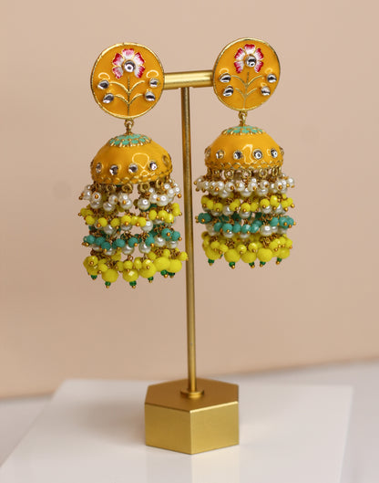 MEENAKARI BEADED JHUMKE