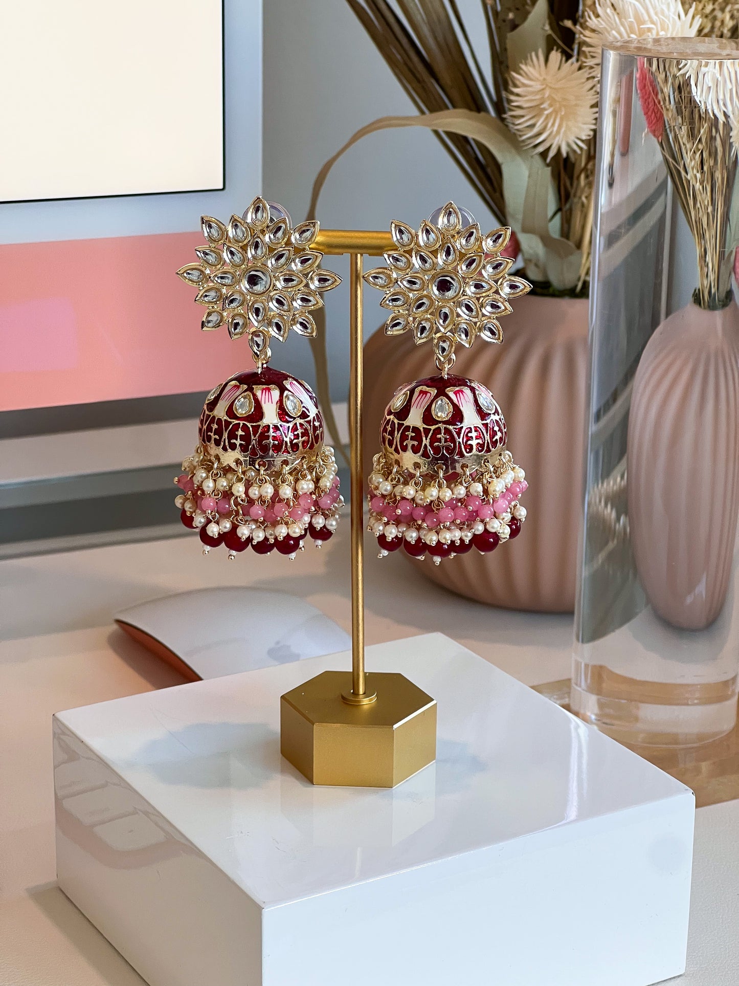 OVERSIZED MEENAKARI JHUMKE