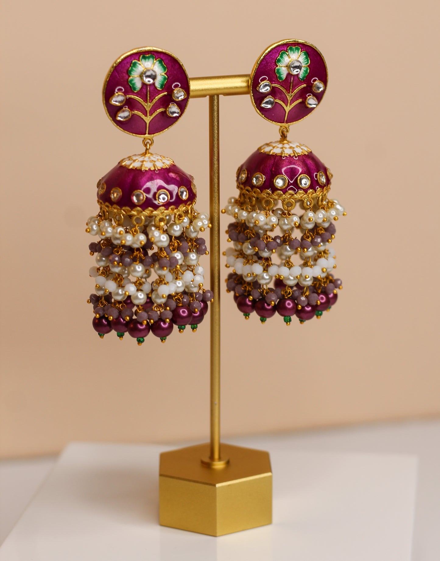 MEENAKARI BEADED JHUMKE